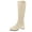 White, variant on Gubotare Work Boots for Women Western Boots Ladies Vintage Wide-calf Boots Wide Calf Long Tall Embroidered Cowboy Boots (White,8)