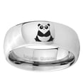 thumbnail image 2 of Panda 8MM Gray High Polish Dome Tungsten Men Ring, 2 of 2
