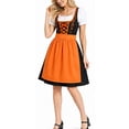 thumbnail image 4 of QIYAGBSA Oktoberfest Dresses for Women Dirndl Floral Embroidery Lace Up Soft Midi Short Sleeve Fall Festival Halloween Party Weekend Night Events, 4 of 8