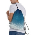 thumbnail image 3 of Kdxio Christmas Snowflakes Print Drawstring Backpack Bag,Waterproof Draw String Back Sack, Gym Drawstring Bags Swim Bag For Unisex, 3 of 9