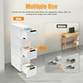 thumbnail image 4 of 5 Tier Plastic Drawers Narrow Dresser Storage Cabinet, Mobile Stackable Clothes Storage Tower, Suitable for Home, Office, Bedroom Storage Cabinet, 7.87 * 15.75 * 33.07in (White), 4 of 18