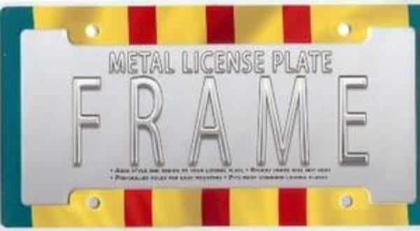 Vietnam Flag License Plate Frame Free Screw Caps Included by Advanced Graphics