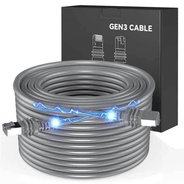 Motito Starlink Cable Gen 3 Cable Starlink Gen 3 De Alta Velocidad De 100 Pies/30,5 M Para Satélite Starlink Standard V3 Reemplazo Impermeable Cable Ethernet Starlink Kit De Internet Satelital Para Ex