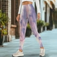 thumbnail image 4 of Renewold Tie-dye Violet Pink Leggings with Pockets for Women Athletic Tights Compression Leggings High Waisted Butt Lifting Printed Pants Fashion Womens Yoga Leggings, XXL, 4 of 8