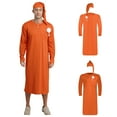 thumbnail image 5 of Alvivi Mens Pajama Sets Party Dress-up Nightgown Arabian Robe Long Sleeve Sleeping Nightshirt with Hat Orange M, 5 of 6