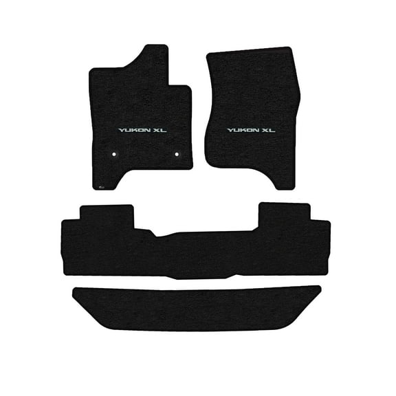 Lloyd Mats Custom Fit Floor Mats for GMC Yukon XL/Denali XL 2015-2020 LogoMat 4Pc Set If Second Seat Bench includes Third Row mat Charcoal