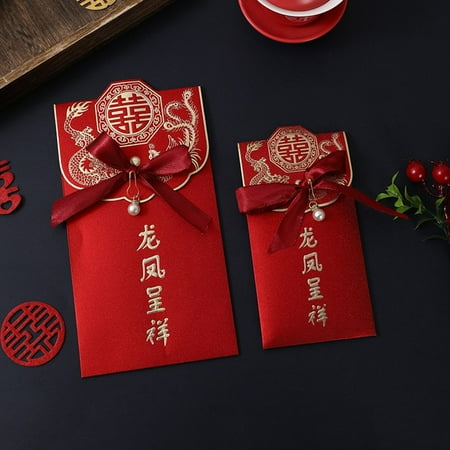 

Tea Bronzing Folding Happy Words Engagement Red Envelope Wedding Supplies