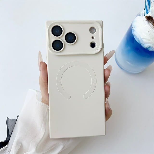 Square Skin for Magsafe Magnetic Wireless Charging Lens Protective Phone Case for IPhone 17 Pro 17 Pro Max Silicone Soft Cover
