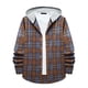 thumbnail image 2 of Chaqueta de franela polar Augper para hombre, informal, con cremallera y capucha, con dos bolsillos sueltos y gruesos., 2 of 8