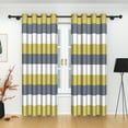 thumbnail image 6 of Lfeey Stripe Room Blackout Window Curtains, Drapes for Bedroom Living Room Kitchen Thermal Insulated 2 Panels, Yellow, 42x63 inch, 6 of 6