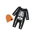 thumbnail image 4 of Douhoow Halloween Baby Boys Romper Infant Long Sleeve Skeleton Jumpsuit + Hat, 4 of 9