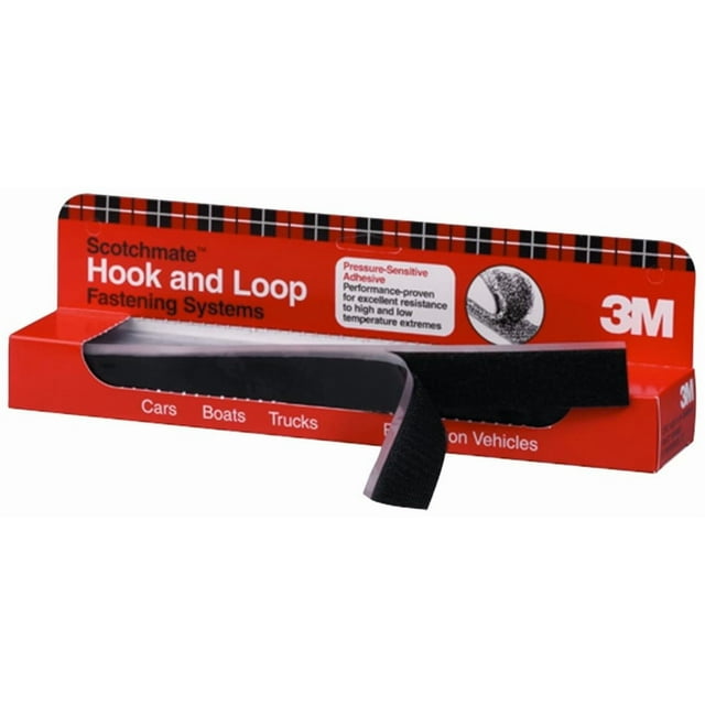 3M Hook And Loop Tape 06480 Scotchmate; 1 Inch Width x 12 Inch Length; Black; Pack Of 12