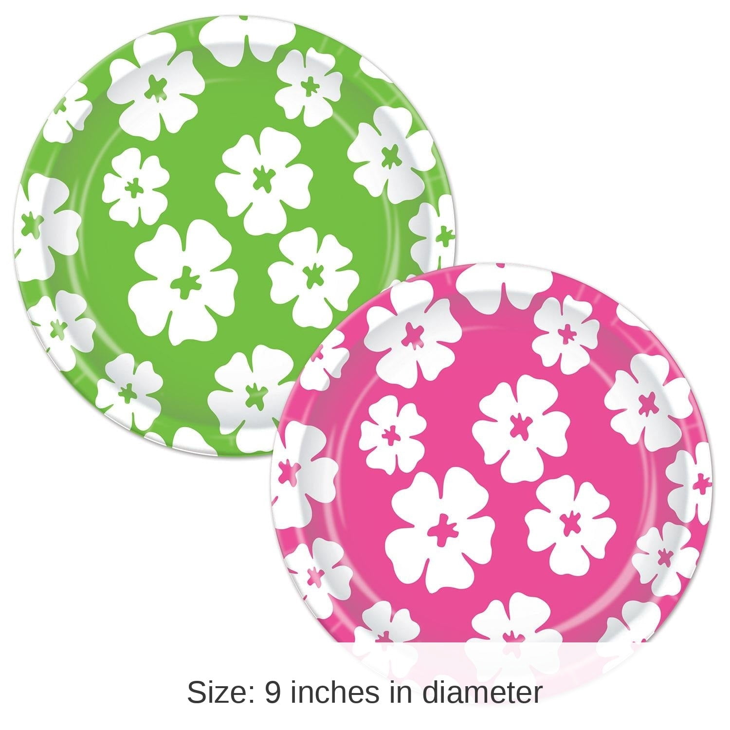 96 Pack Beistle Luau Party Hibiscus Paper Plates 9 inch