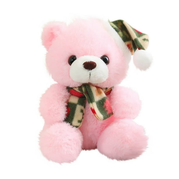 Regalo para Navidad Regalo de Navidad Bufanda Lindo Oso Muñeca Juguete Sombrero de Navidad Oso Muñeca Tela Muñeca Lindos Regalos de Navidad