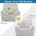 thumbnail image 4 of FOR U DESIGNS Rose Green Pattern Recliner Chair Covers Stretch Lazy Boy Recliner Covers Protector with Armrest, Reusable Reclining Slipcovers with Storage Pocket, 4 of 8