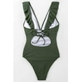 thumbnail image 4 of Women's One Piece Swimsuit Ruffled Lace Up Beach Swimwear Tummy Control Bathing Suit Swimming Costume, 4 of 5