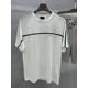 thumbnail image 2 of 2024ss Camiseta de cuello redondo con rayas de moda con empalme en Z para hombre, transpirable, informal, versátil, de manga corta, 2 of 4