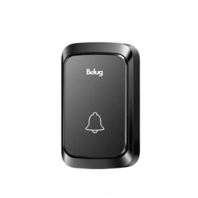 Timbre Inalámbrico Impermeable Con Luz Led con 1 Transmisor y 1 Receptor Belug Negro