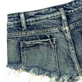 thumbnail image 3 of Womens Jean Shorts Low Rise Ultra Short Denim Shorts Ultra Low Waisted Hot Pants With Edges And Holes Washed With Water, 3 of 6