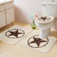 thumbnail image 2 of Texas Star Farmhouse Bath Mat 3 Piece Bathroom Rug Set, Western Country Stars Retro Non Slip Bath Rug Contour Mat and Toilet Lid Cover, Absorbent Shower Mats Soft Bath Rugs and Mats Sets, 2 of 8