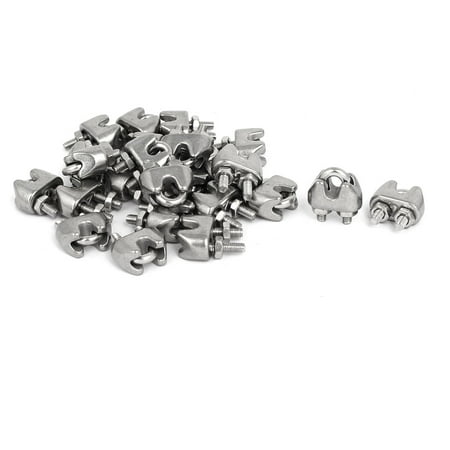 Guy Wire Clamp - M2 1/16 Inch 304 Stainless Steel Saddle Clamps Cable Wire Rope Clips 25PCS