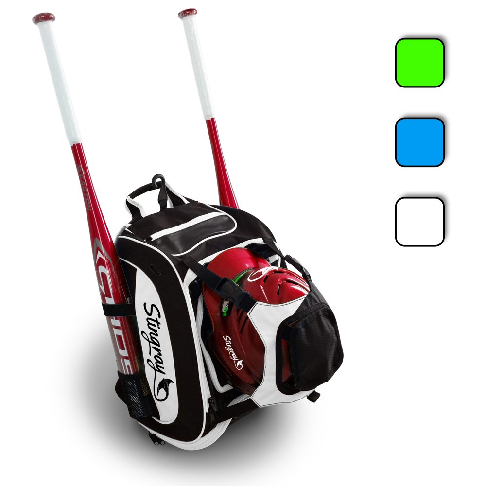 Large Capacity Stingray Baseball or Softball Backpack Helmet Holder