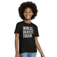thumbnail image 3 of Worlds Okayest Cousin Family Relative Crewneck T Shirts Boy Girl Teen Brisco Brands S, 3 of 5