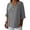 Gray Womens Tops, variant on 3/4 Sleeve Womens Gauze Top Button Henley V-Neck Loose Fit Lightweight Breathable Pullover Blouse