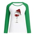 thumbnail image 4 of Patlollav Christmas Tops for Ladies,Womens Wine Glass Print Christmas Tee Round Neck Casual Tops Gift, 4 of 6