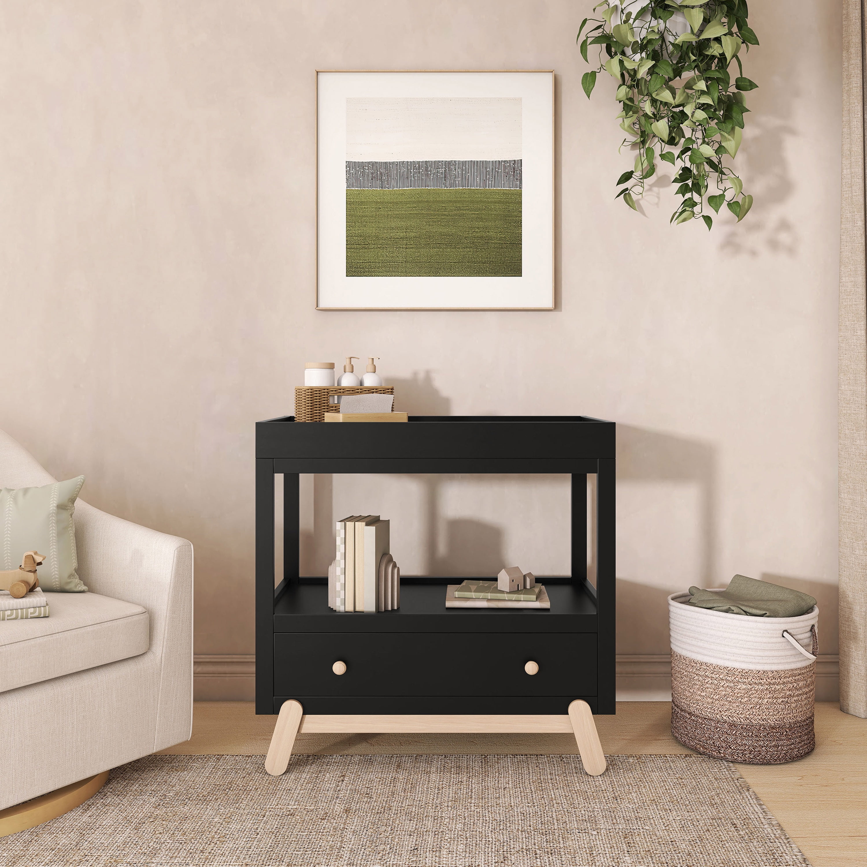 Dream On Me Hygge Changing Table, Matte Black Vintage
