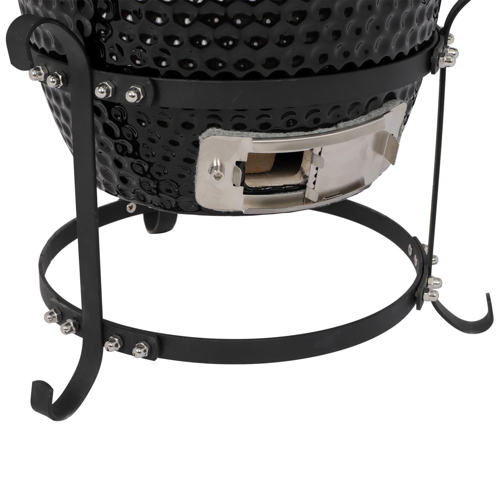 GoDecor 13in Round Ceramic Charcoal Grill Cooking Portable Black