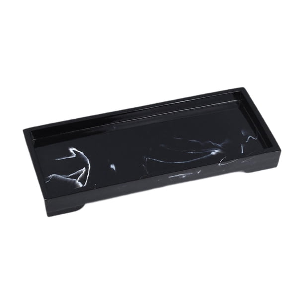 Bandeja para guardar joyas, soporte para esponja y jabón, porta velas, bandeja para servir adornos Negro