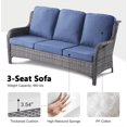 thumbnail image 5 of Vcatnet 6 Pieces Outdoor Patio Furniture Sectional Sofa All-weather Conversation Set with Swivel Rocking Chairs and Coffee Table for Garden,Poolside,Denim blue, 5 of 8