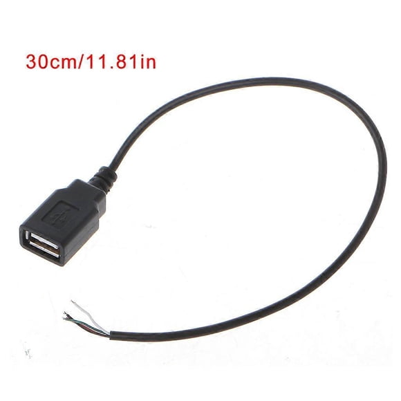 USB 2.0 Type A Female Jack 4-Wire Data Charge Power Pigtail Cable Connector DIY