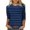 Blue, variant on Scyoekwg Womens Summer Tops 3/4 Sleeve Round Neck Three-Quarter Sleeve T-Shirt Striped Printed Graphic Tee Loose Lightweight Comfy Casual Blouses (Purple,L)
