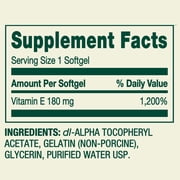 Spring Valley Vitamin E 180 mg Softgels for Heart Health, 100 Count
