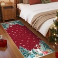 thumbnail image 3 of Garvee 2'x8' Christmas Rug Tree Snowflake Runner Rugs for Livine Room, Non Slip Washable Xmas Rug Low Pile Stain Resistant Carpet for Bedroom Holiday Decor, Red, 3 of 8