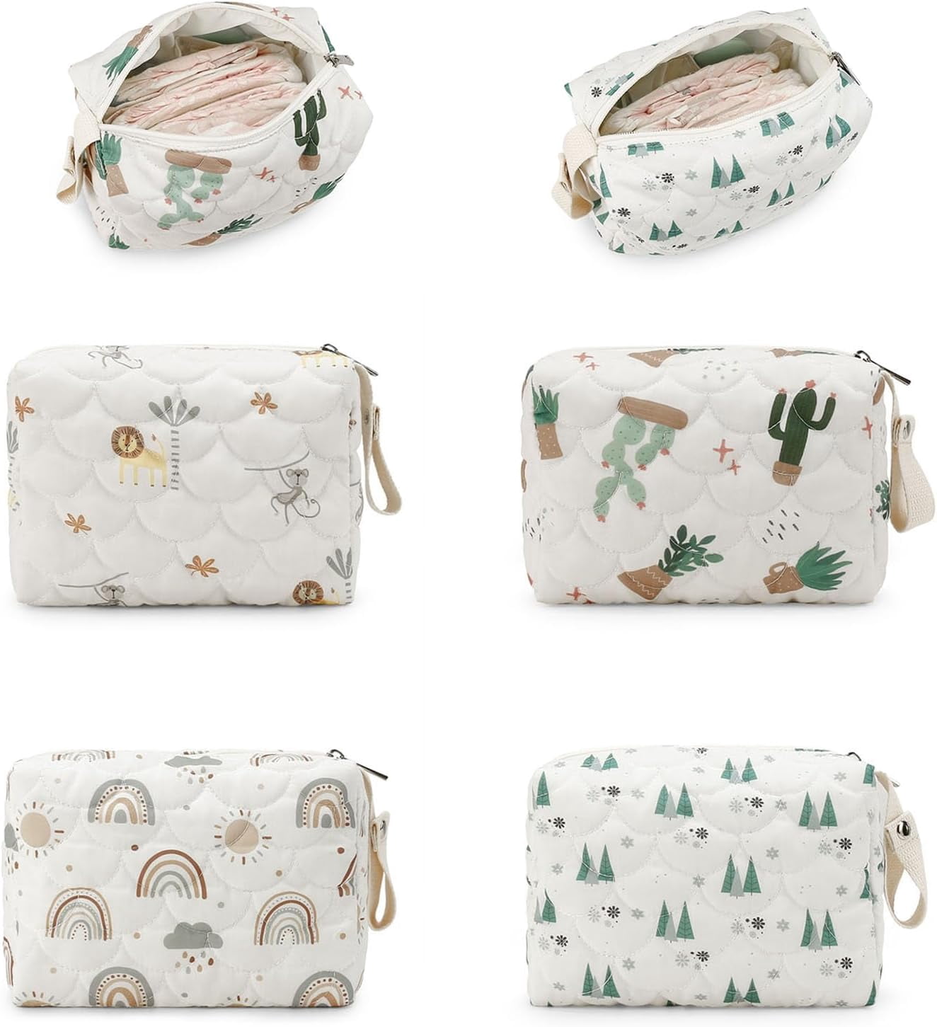 Baby Diaper Organizes with Lovely Desigs Watertight Hanging Storage Bag Portable Baby Diaper Pouches Stylish for Travel