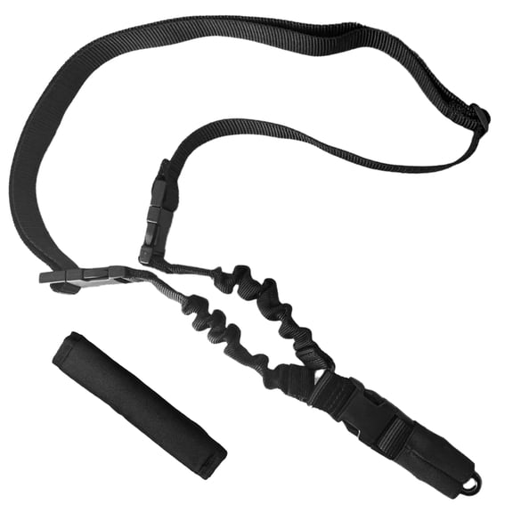 Tidify Adjustable Elastic Sling Strap with Quick-Release Buckle, Black Shoulder Strap