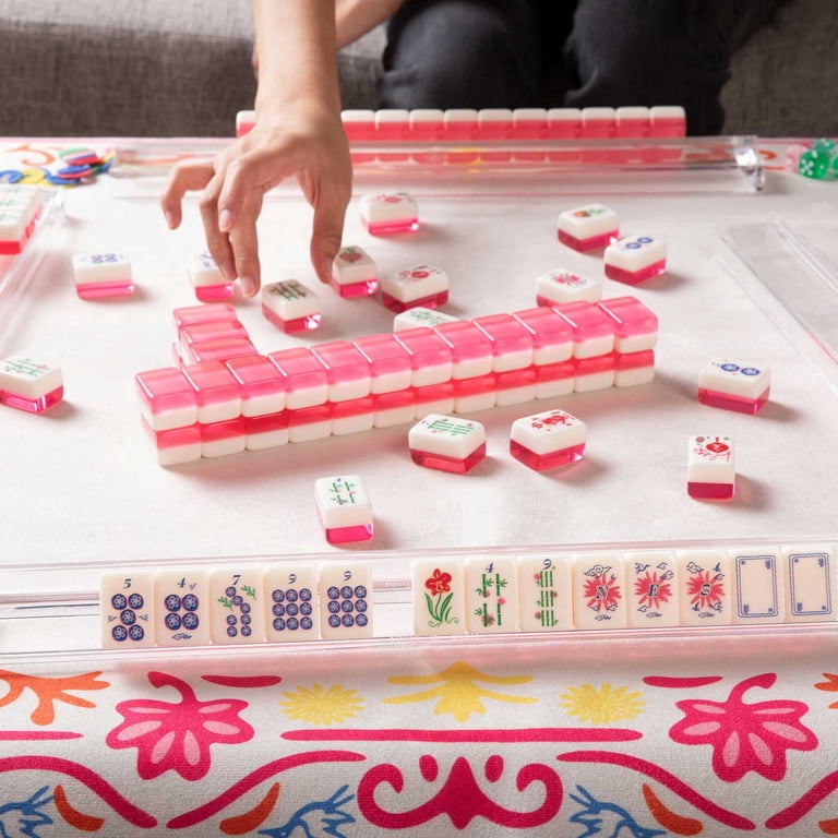 Deluxe Acrylic Mahjong Starter Kit, Blooming Style, 160 Tiles with