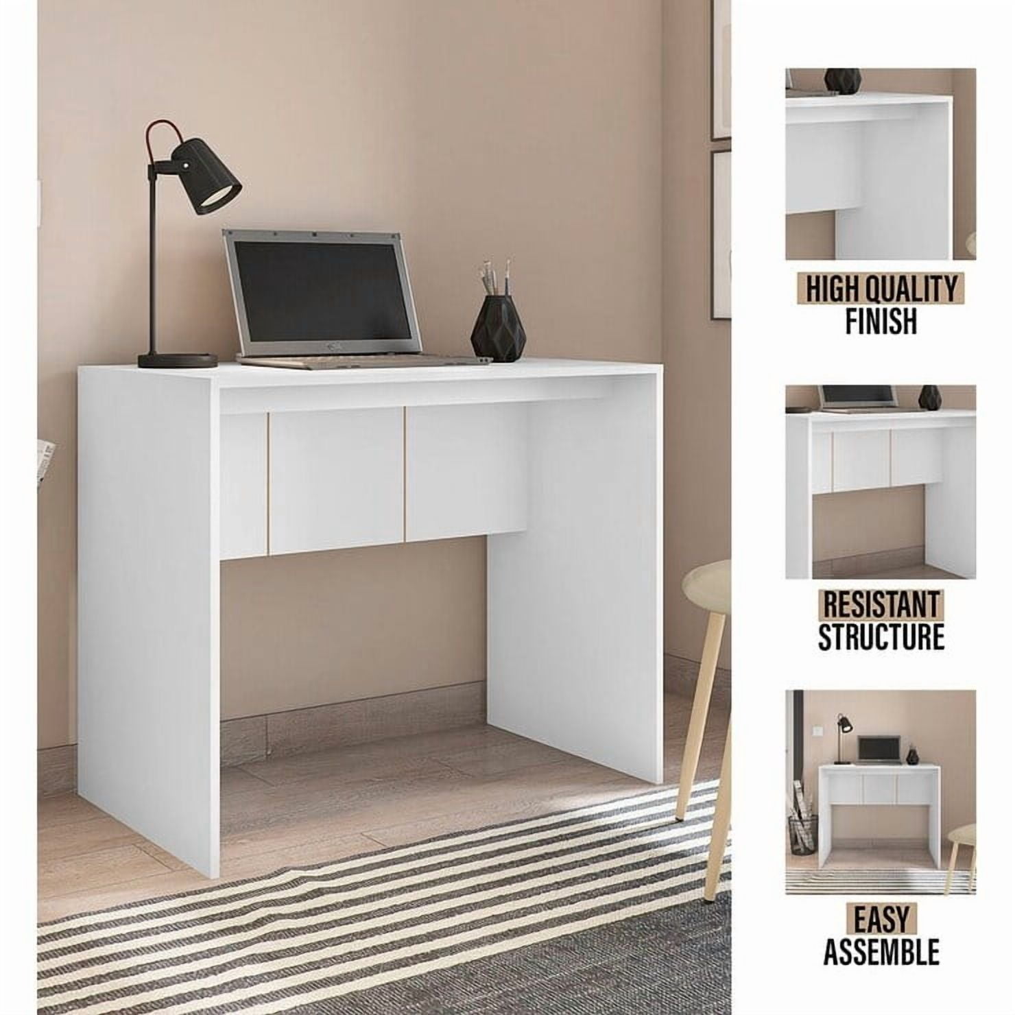 ちーページ Lider Design Modern CUBE Desk 35,43 inches wide (Matte White
