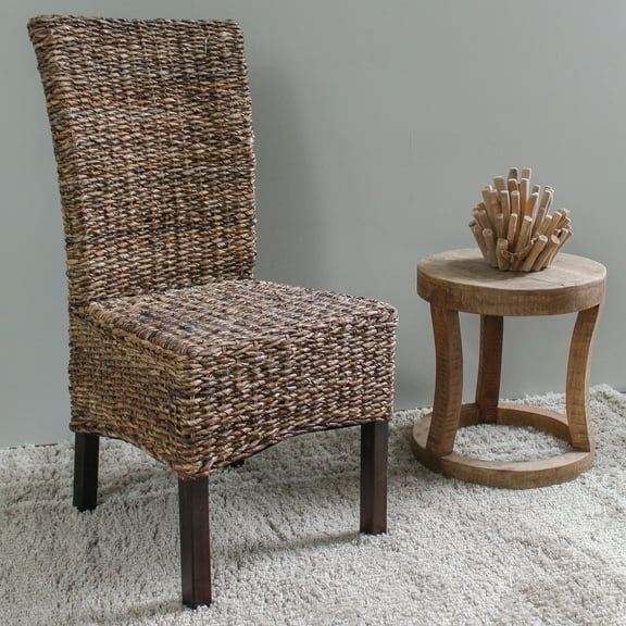 Southwestern Abaca Dining Chair - Modern Accent Chair with Hardwood Frame