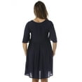 thumbnail image 3 of Riviera Sun Rayon Crepe Short Dress with Multicolored Embroidery (Navy, X-large), 3 of 3