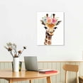 thumbnail image 2 of Jrxy Baby Watercolor Animals Floral Wall Art Prints 16x20in Tiger Elephant Zebra Giraffe with Wreath on Head Woodland Safari Animals Posters for Kids Rooms Nursery Decor Art 16x20 in, 2 of 4