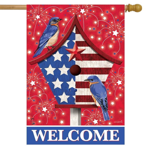 American Bluebirds Summer House Flag 40" x 28" Briarwood Lane