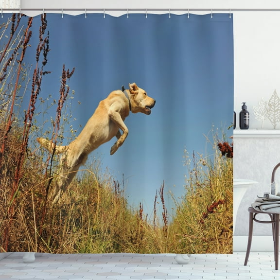 Ambesonne Hunting Shower Curtain, Purebred Labrador, 69"Wx75"L, Multicolor