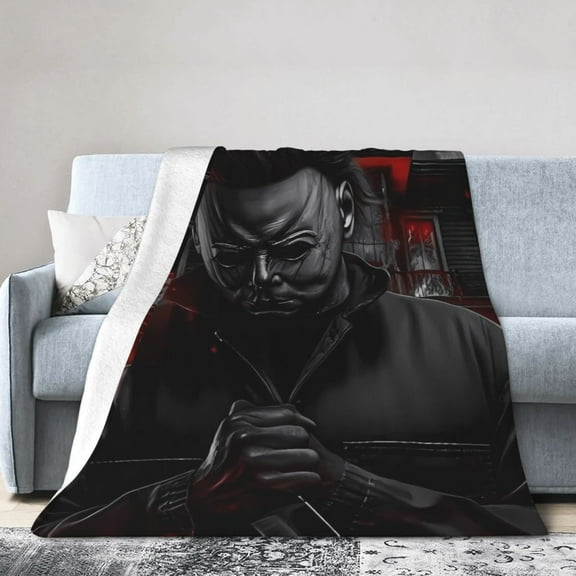 Michael Myers Throw Blanket, All Season Decorative Soft Cozy Fleece Blankets, Room Decor For Bed Chair Car Sofa Couch Bedroom