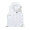 thumbnail image 4 of USNSM Mens Hoodie Casual Lightweight Golf Vest Outerwear with Pockets Zip Up Solid Color Sleeveless Softshell Jacket for Running Hiking White L, 4 of 9