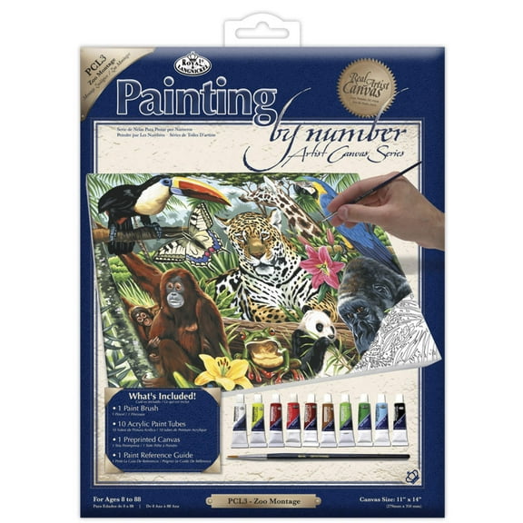 Royal Paint By Number Kit Artist Canvas Series 11"X14"-Zoo Montage