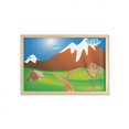 thumbnail image 1 of Landscape Wall Art with Frame, Digitally Generated Cartoon Country Outdoor Scene with House Mountains Field, Printed Fabric Poster for Bathroom Living Room, 35" x 23", Multicolor, by Ambesonne, 1 of 2